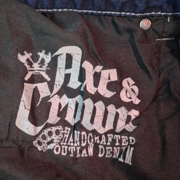 Axe & Crown Handcrafted Outlaw Denim Relaxed Straight Jeans Men's Size 36 X 32 - Picture 6 of 12